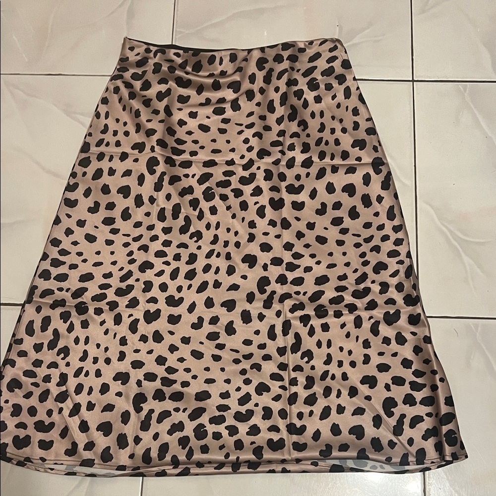 Elegant Leopard Print A-Line Skirt